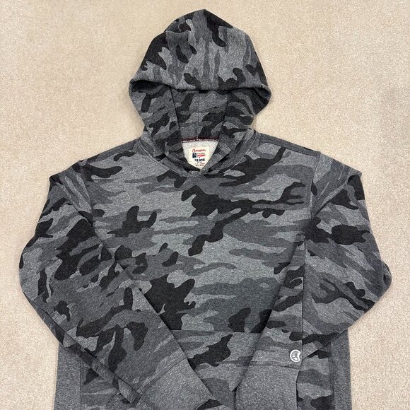 $168 Men's Todd Snyder x Champion Grey Camo Hoodie Sweatshirt USA L Large EUC - Picture 1 of 4